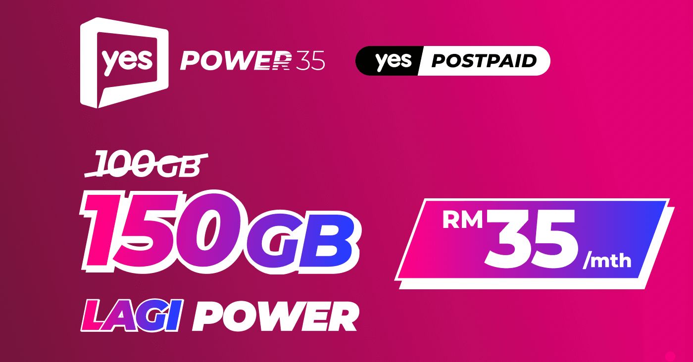 Yes Power 35 Kini Menawarkan Data 150GB Dan Panggilan Tanpa Had Untuk RM35 Sebulan